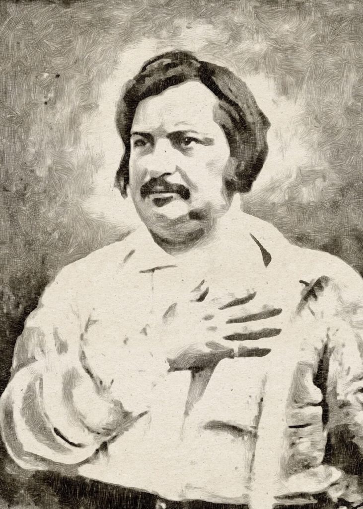 Portrait honorÃ© de Balzac pour le coussin porte livre samoussin Balzac par Aricomagic