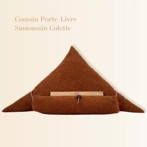 Coussin Porte-Livre Samoussin Colette Made in France, coussin de Lecture Support de Tablette design et ergonomique