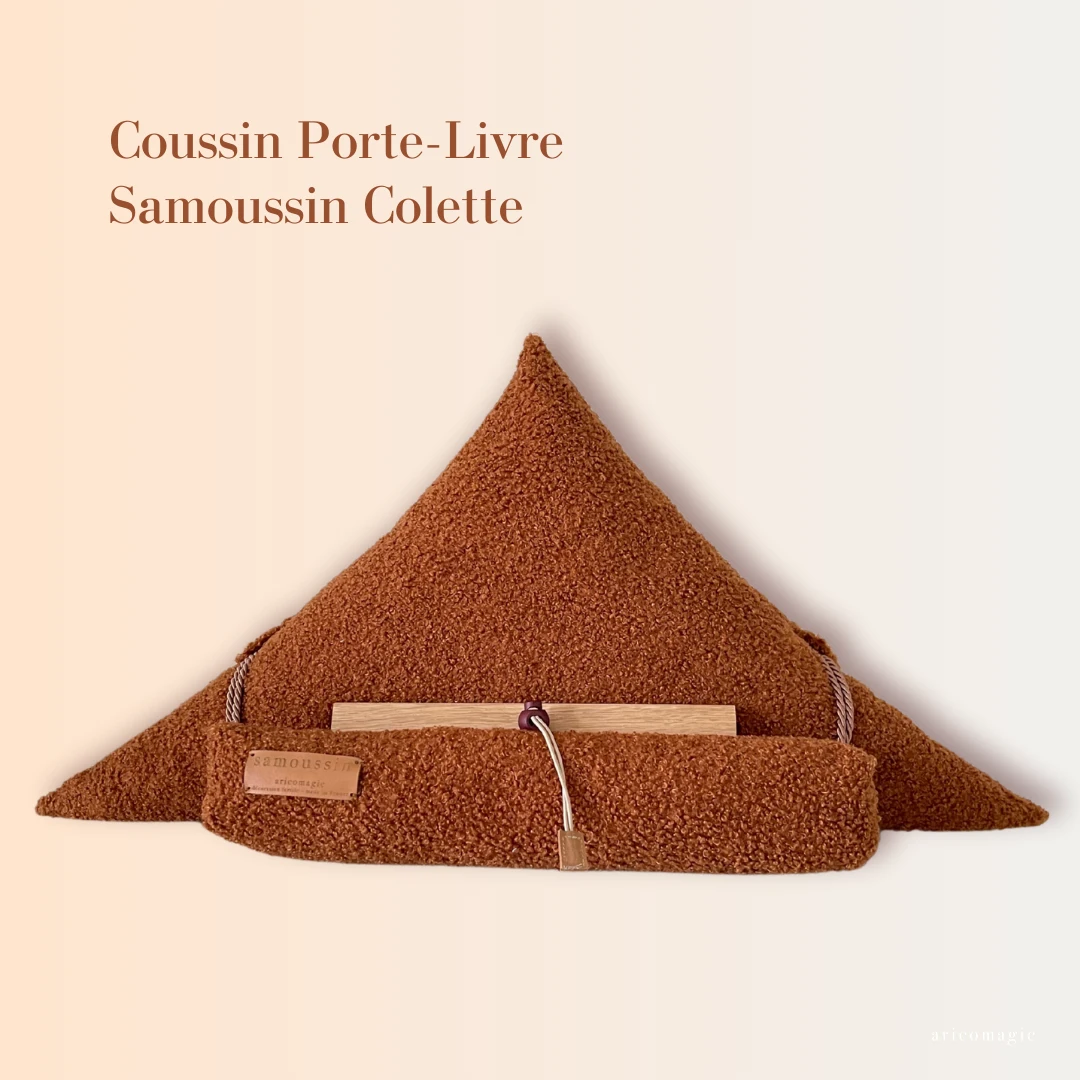 Coussin Porte-Livre Samoussin Colette Made in France, coussin de Lecture Support de Tablette design et ergonomique