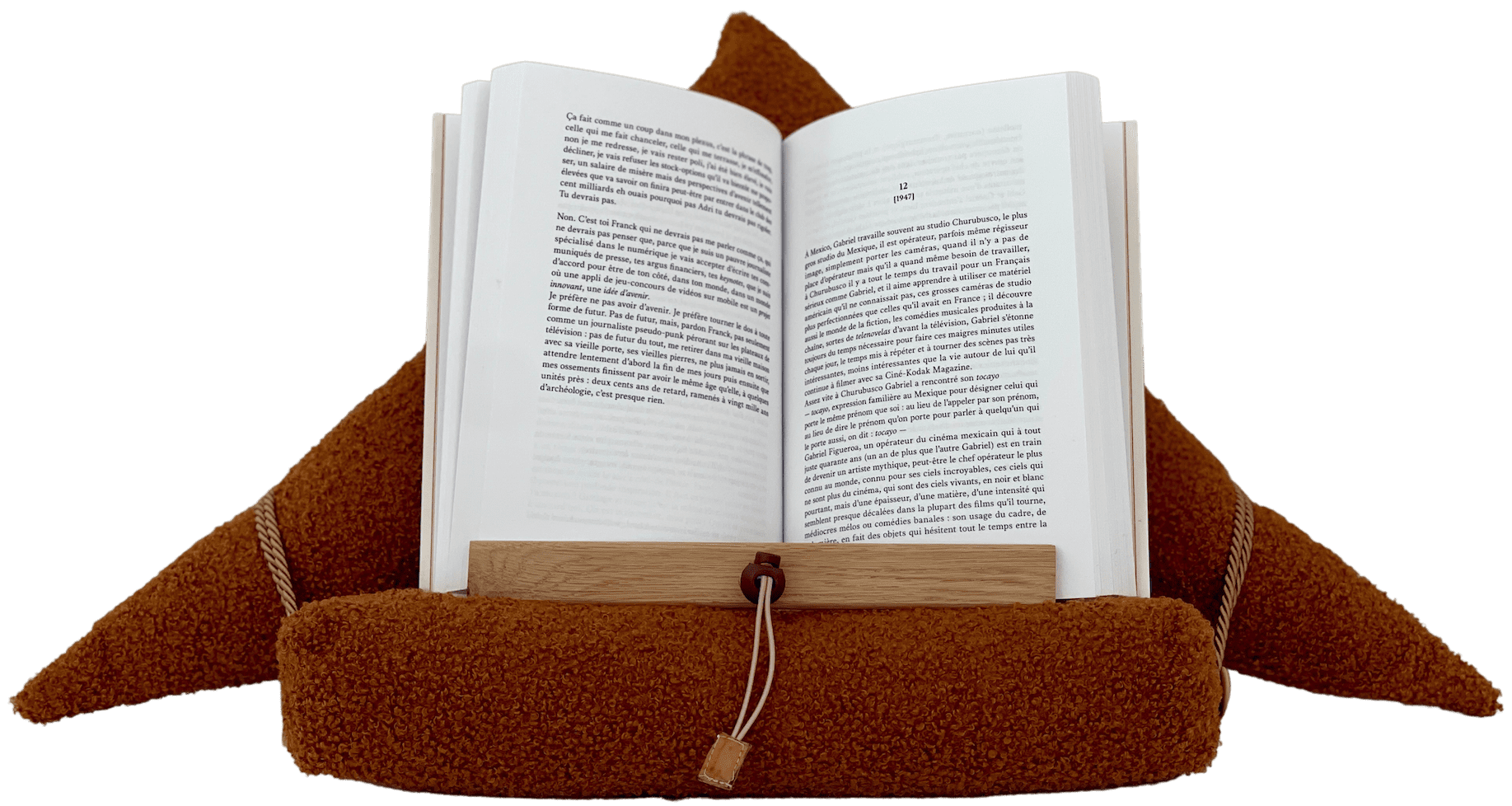 Le support de livre ergonomique Samoussin pour lire au lit