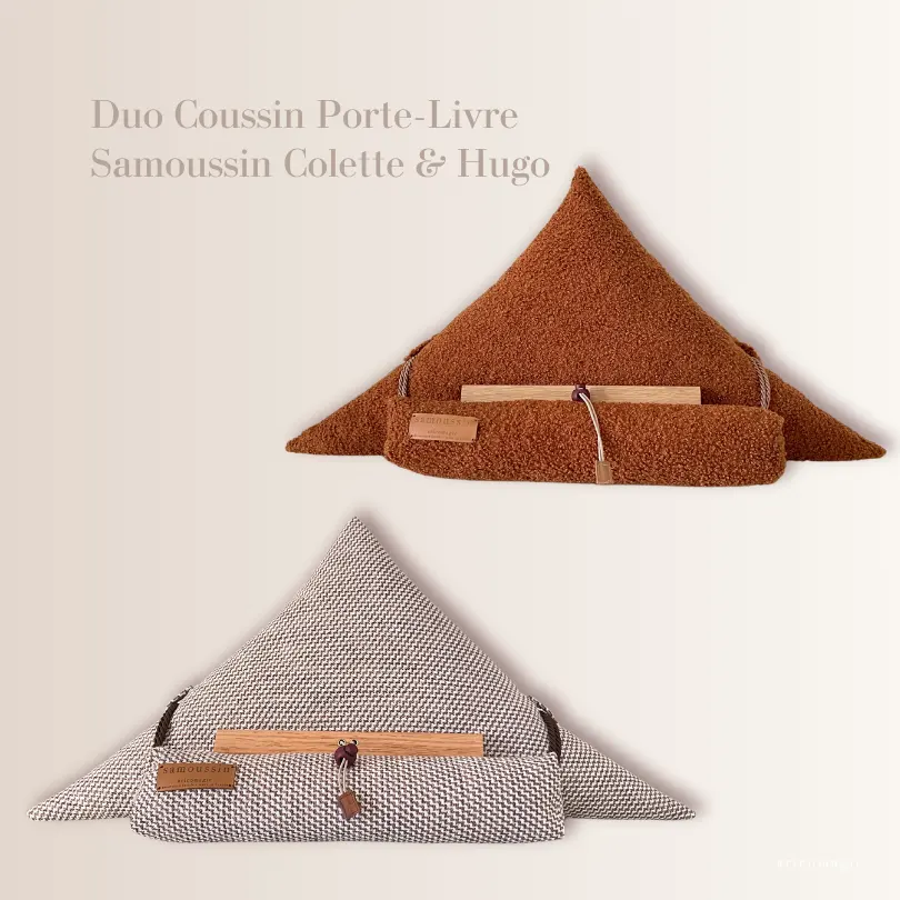 Promo Duo coussin porte-livre samoussin Aricomagic lire bien installé