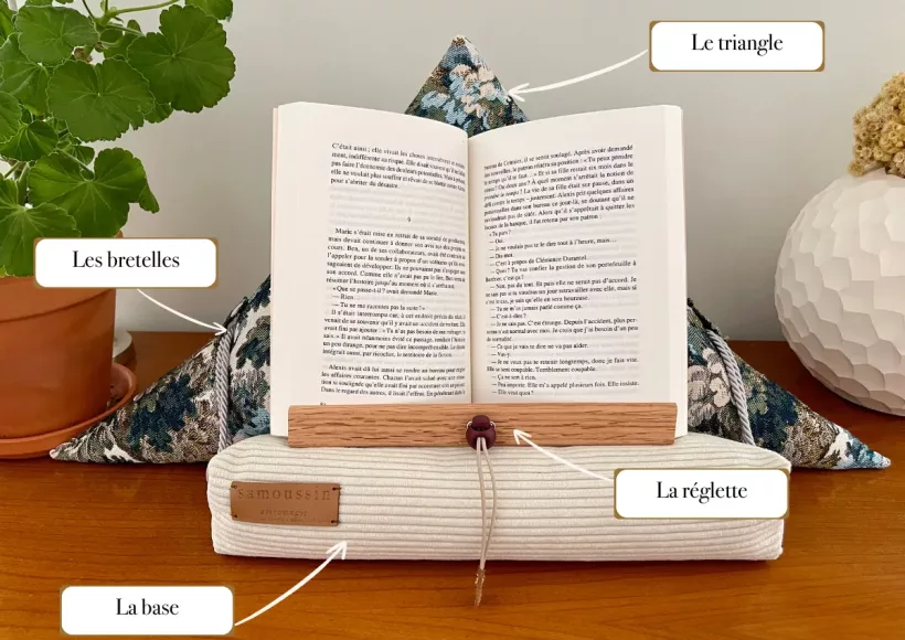 Bien installer le samoussin support pour lire aricomagic pour une lecture confort deuxième génération avec bretelles