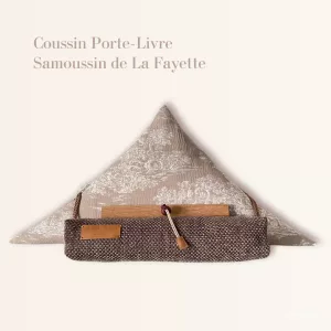 Porte-livre samoussin de La Fayette toile de Jouy coussin de lecture élégant pour lire au lit - Aricomagic