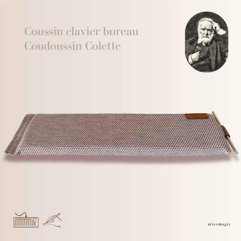 Accessoire bureau design & déco Coudoussin Hugo écriture confort sans douleur coude et avant bras motis jacquard tweedy marron