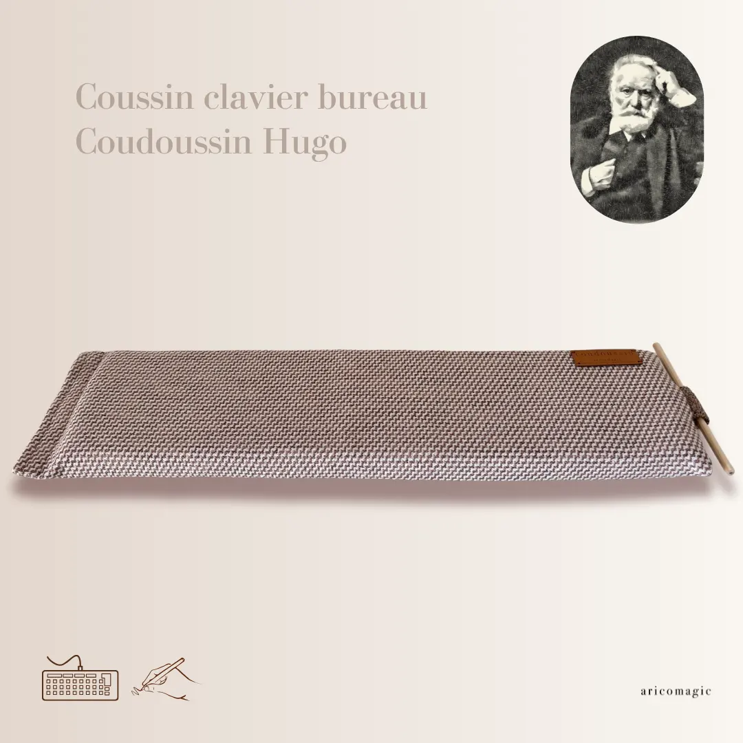 Accessoire bureau design & déco Coudoussin Hugo écriture confort sans douleur coude et avant bras motif jacquard tweedy marron