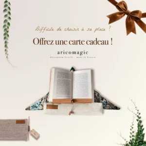Carte cadeau aricomagic coussin de lecture support de livre samoussin coussin d'écriture repose bras coudoussin - décoration fertile made in France