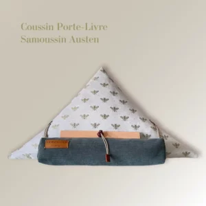 Coussin support de livre samoussin Wilde - porte livre ergonomique - Aricomagic décoration fertile - Hommage à Jane Austen