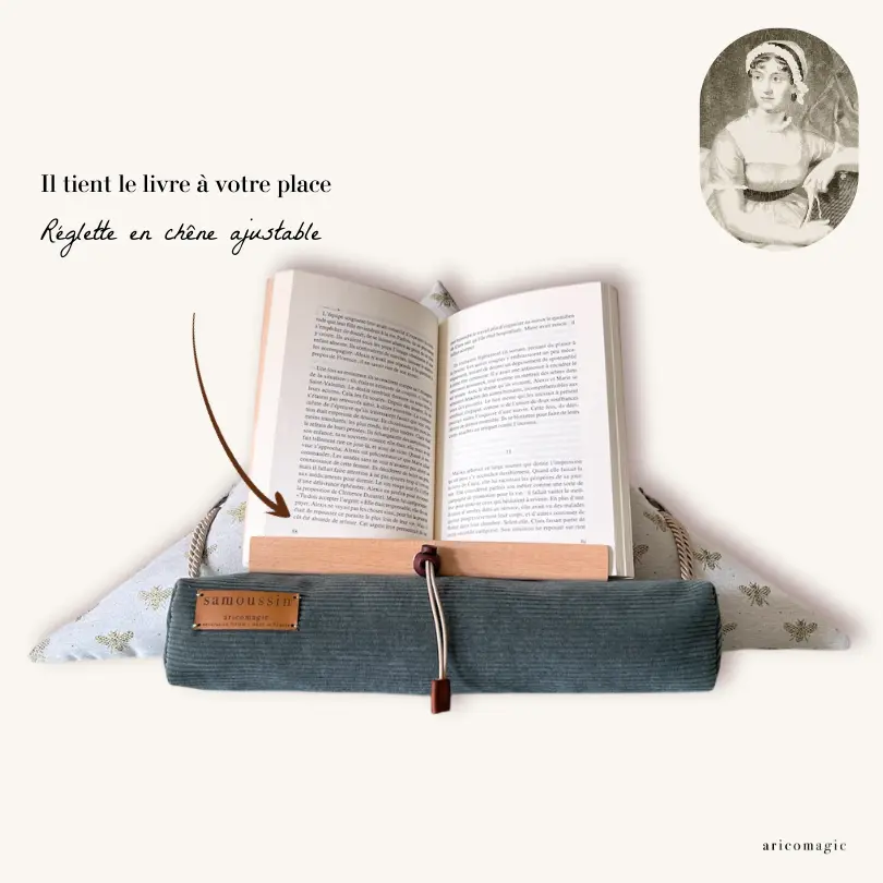 Support de livre samoussin Austen pour lire au lit ergonomique bonne posture lecture confortable