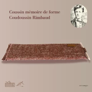 Coussin bureau mémoire de forme Coudoussin Rimbaud - Design et déco - tissu tweed bordeaux bohème fabriqué en France